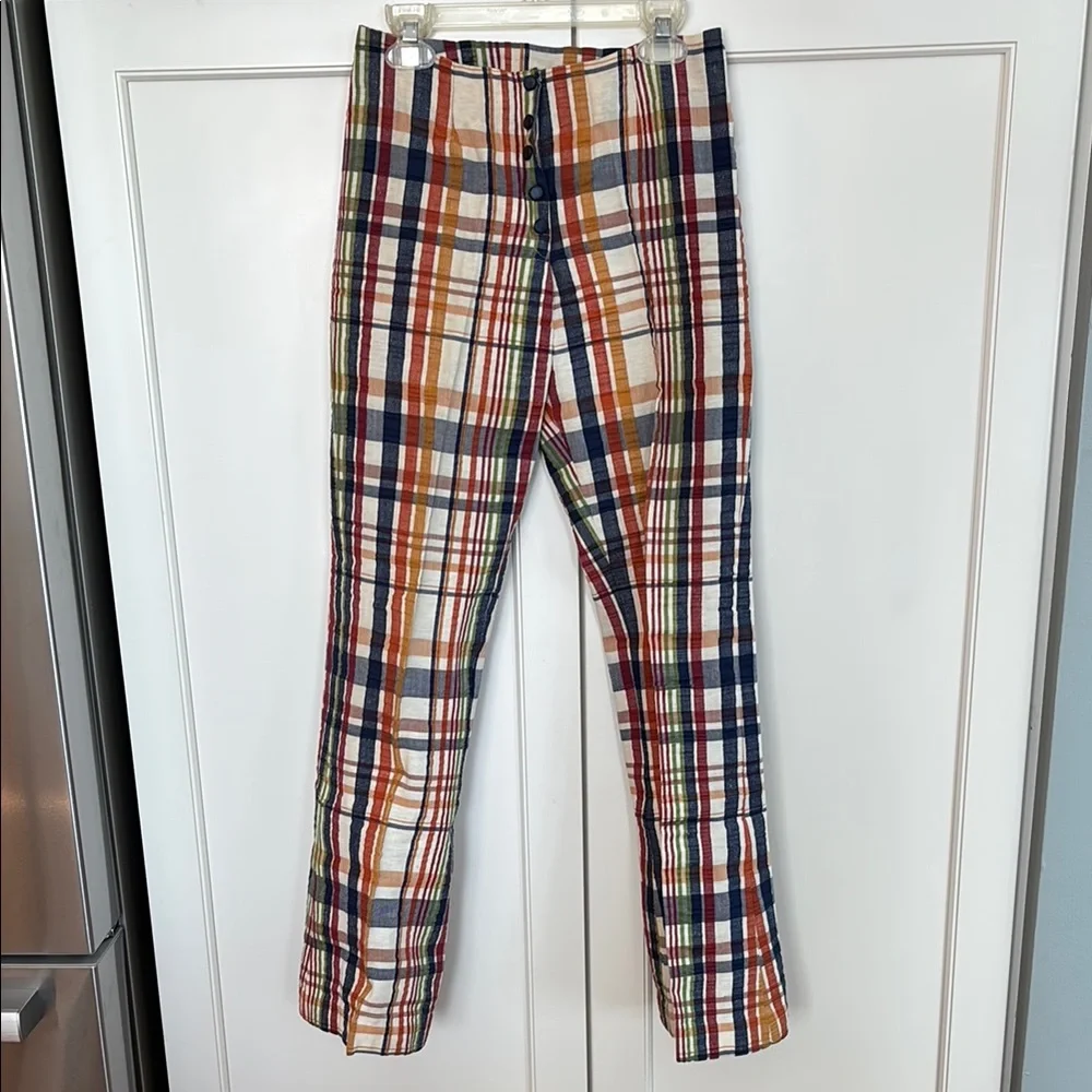 Vintage 1970’s custom sewn/ handmade plaid seersucker jacket & bell bottoms 2P - Picture 8 of 12